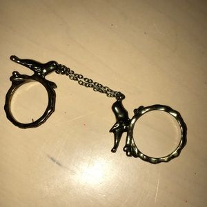 Two finger beautiful bird ring